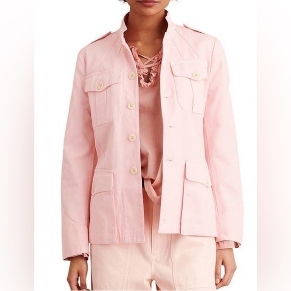Alex Mill jacket utility work Officer Cotton Military Canvas light Pink - Picture 1 of 7